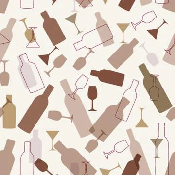 Restaurant or wine bar menu design. Seamless vector illustration Illustrazione stock