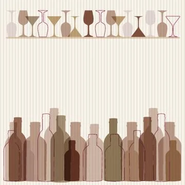Restaurant or wine bar menu design. Seamless vector illustration Stock Illustration