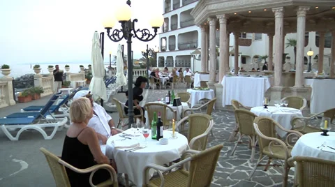 Restaurant, outdoor, summer. Stock Footage 30421601