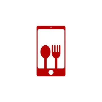 Restaurant phone application theme logo template Ilustração Stock