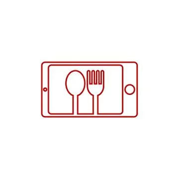 Restaurant phone application theme logo template Stock Illustration