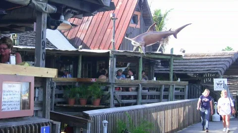 Restaurant on piere Stock Footage 850102