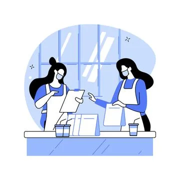 Restaurant preparing orders isolated cartoon vector illustrations. Stock Illustration