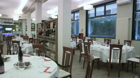 A restaurant ready for lunch Stock Footage 61540058
