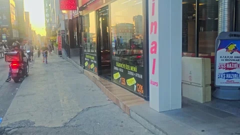 A restaurant with a red. Stock Footage 282674424