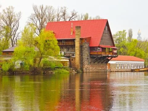 Restaurant on the river Stock Photos