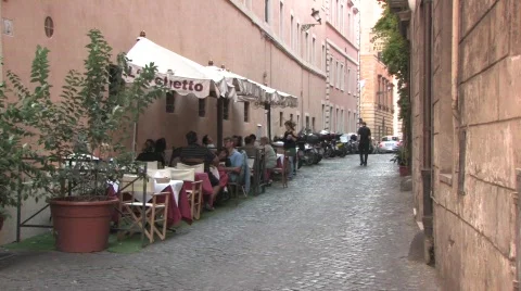 Restaurant in Rome Stock Footage 547289