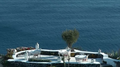 Restaurant in Santorini Stock Footage 8985691
