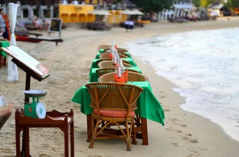 Restaurant by the sea Stock Photos
