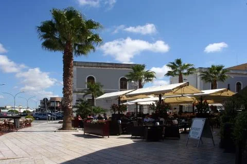 Restaurant on the seafront of Brindisi Foto stock