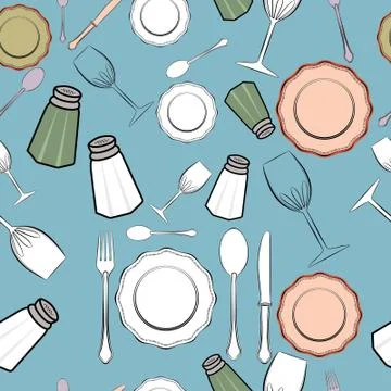 Restaurant seamless Stock Illustration