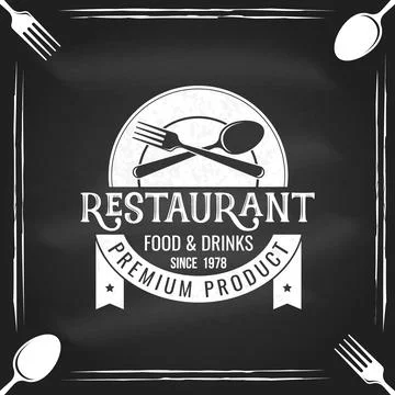 Restaurant shop, menu on the chalkboard. Vector Illustration. Vintage graph.. 스톡 일러스트