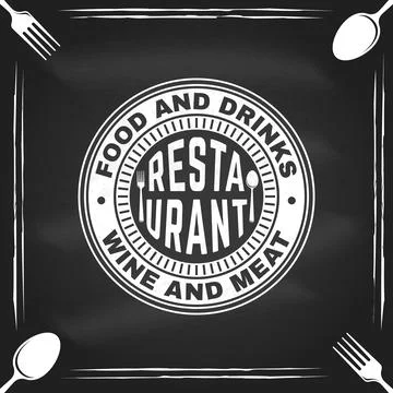 Restaurant shop, menu on the chalkboard. Vector Illustration. Vintage graph.. 스톡 일러스트