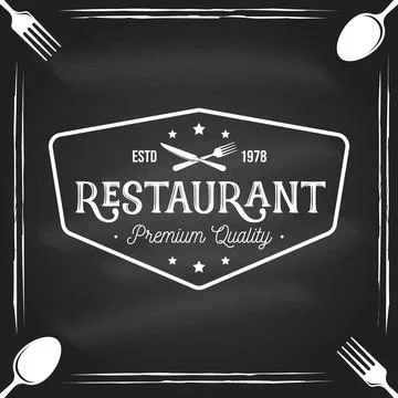 Restaurant shop, menu on the chalkboard. Vector Illustration. Vintage graph.. 스톡 일러스트