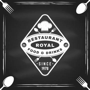 Restaurant shop, menu on the chalkboard. Vector Illustration. Vintage graph.. Stock Illustration