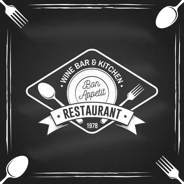 Restaurant shop, menu on the chalkboard. Vector Illustration. Vintage graph.. 스톡 일러스트