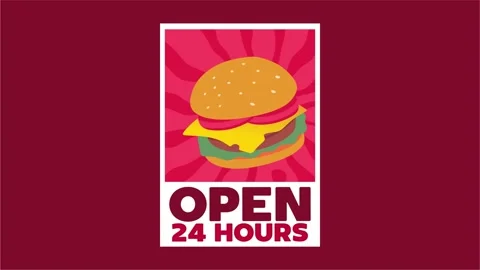 Restaurant sign to eat here Stock Footage 329947731