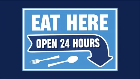 Restaurant sign to eat here Stock Footage 329947732