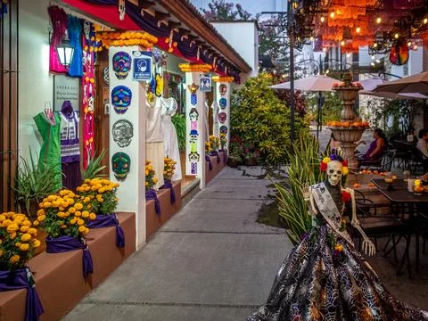 Restaurant with skeleton Stock Photos