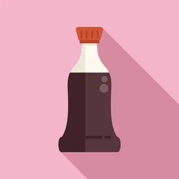 Restaurant soy sauce icon flat vector. Fish food Stock Illustration