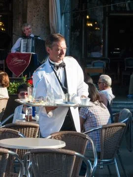 Restaurant on St Mark's square Foto stock