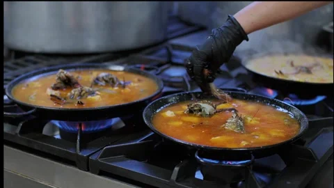 Restaurant staff cooking Stock Footage 282518027