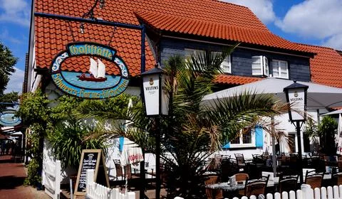 Restaurant in Steinhude Stock Photos