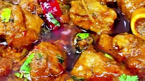 Restaurant Style Mutton Curry Rich Spiced Indian Gravy Stock Footage 342583541