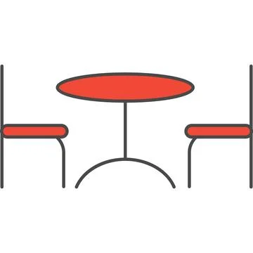 Restaurant table and chair vector icon Stock Illustration