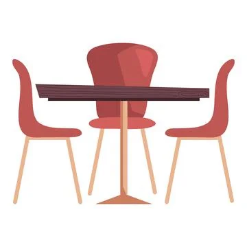 Restaurant table and chairs Stock Illustration