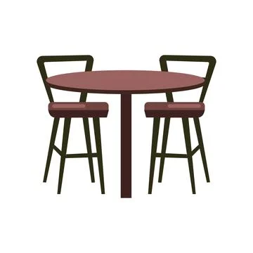 Restaurant table and chairs semi flat color vector object Illustrazione stock