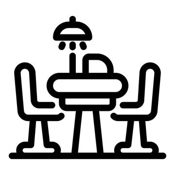 Restaurant table being prepared for dinner service icon Illustrazione stock