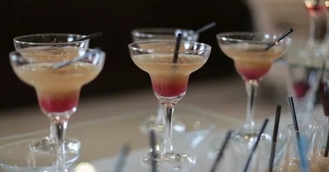 Restaurant. Table. Buffet. Drinks. Video stock 51448225