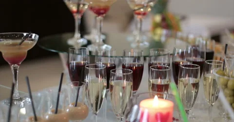 Restaurant. Table. Buffet. Drinks. Stock Footage 51448248