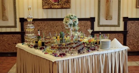 Restaurant. Table. Buffet. Stock Footage 51448266