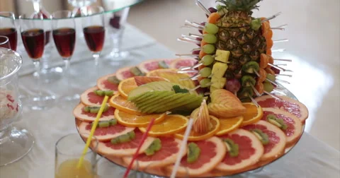 Restaurant. Table. Buffet. Fruits. Stock Footage 51448230