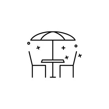 Restaurant, table, coffee icon. Simple line, outline vector of coffee icons for Illustrazione stock