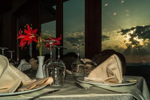 Restaurant table decoration. Stock Photos
