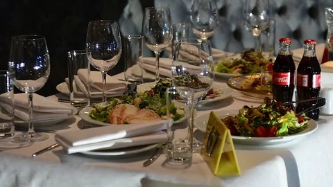 Restaurant, table, dining, dinner, Stock Footage 80790903