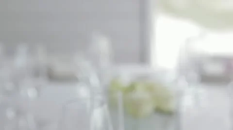 Restaurant table with a flowers center Stock Footage 11069819