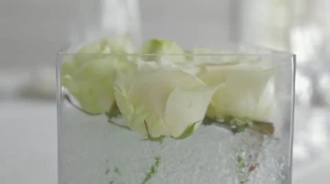 Restaurant table with a flowers center Stock Footage 11070015