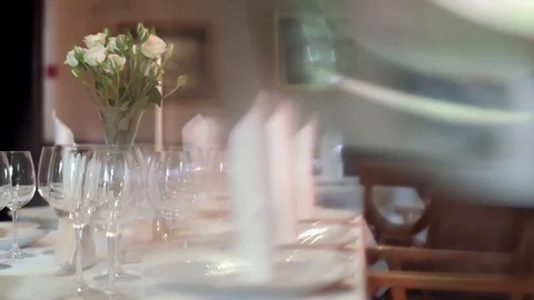 Restaurant table Stock Footage 129304202