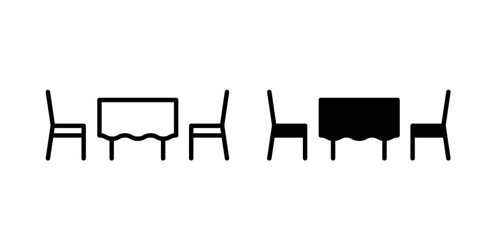 Restaurant table icon design. Simple Vector illustrations.. Illustrazione stock