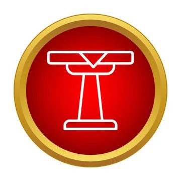Restaurant table icon in a red circle Stock Illustration
