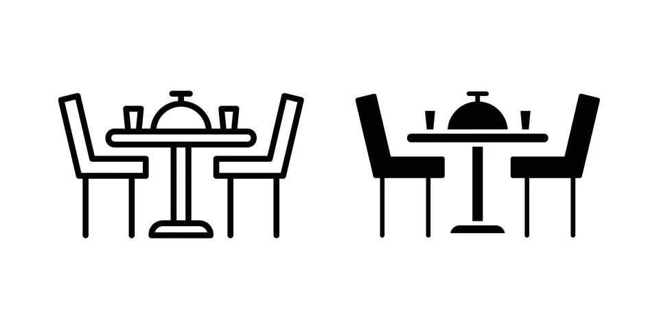 Restaurant table icon set, collection of vector icons Illustrazione stock