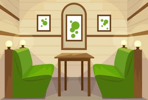 Restaurant Table Interior Room Cafe Vector Stock Illustration
