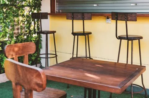 Restaurant table outdoor Stock Photos