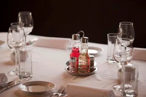 Restaurant table Stock Photos