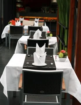 Restaurant table Stock Photos