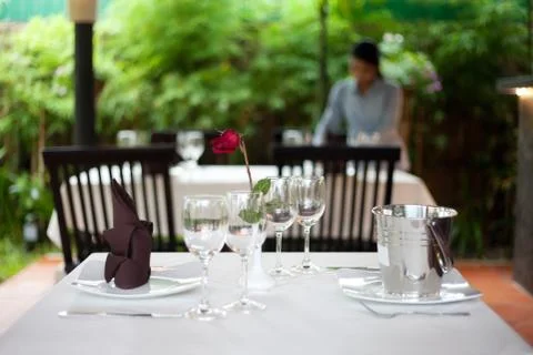 Restaurant table Stock Photos